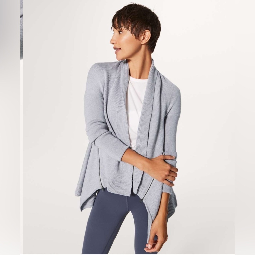 Lululemon Wrap It Up Sweater in Navy Blue.